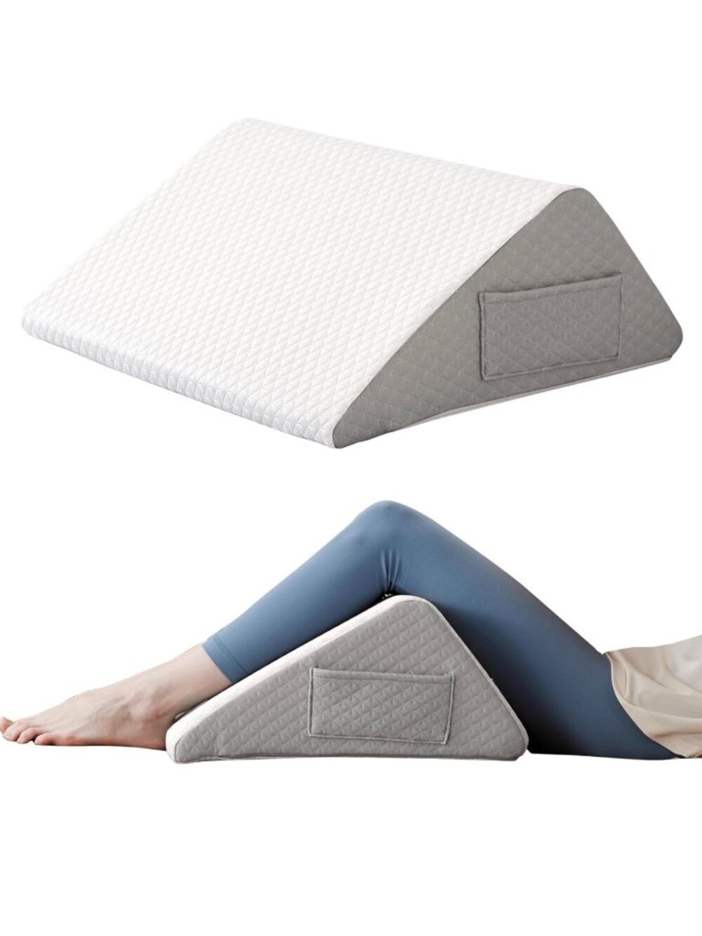 Ruqmuis Leg Elevation Wedge Pillow For Post-Surgery Recovery & Swelling Reductio
